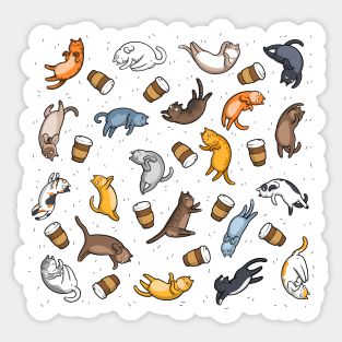 Cats and coffee Sticker